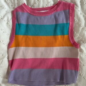 rainbow sweater high neck tank top